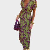 Amélia - Abito Boho Plissettato con Stampa Floreale Elegante