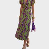 Amélia - Abito Boho Plissettato con Stampa Floreale Elegante