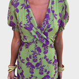 Amélia - Abito Boho Plissettato con Stampa Floreale Elegante