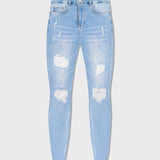 Alfredo - Pantaloni Blu Chiaro con Elementi Strappati